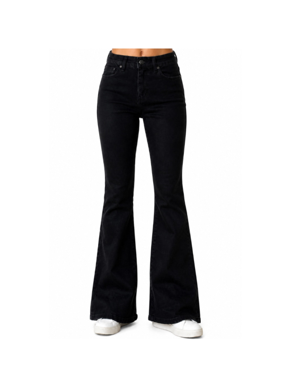 Women’s Stretchy Mid Waist Bell Bottom Jeans – Ofluck – Black–Size 0 Regular–NWT